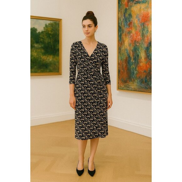 Diane Von Furstenberg Silk Jersey Woman Safari Wrap Dress 4 Quiet Luxury Chic - Picture 1 of 14